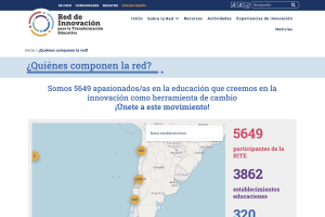 Mapa interactivo de los miembros de la Red de Innovación para la Transformación Educativa en la página ¿Quiénes componen la red?